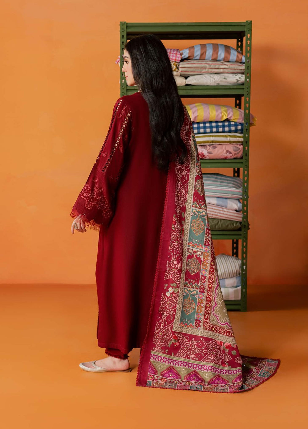 Bazar by Nureh Unstitched Embroidered Leather Peach 4 Piece Suit NU26UBL NE-290 - Festive Collection