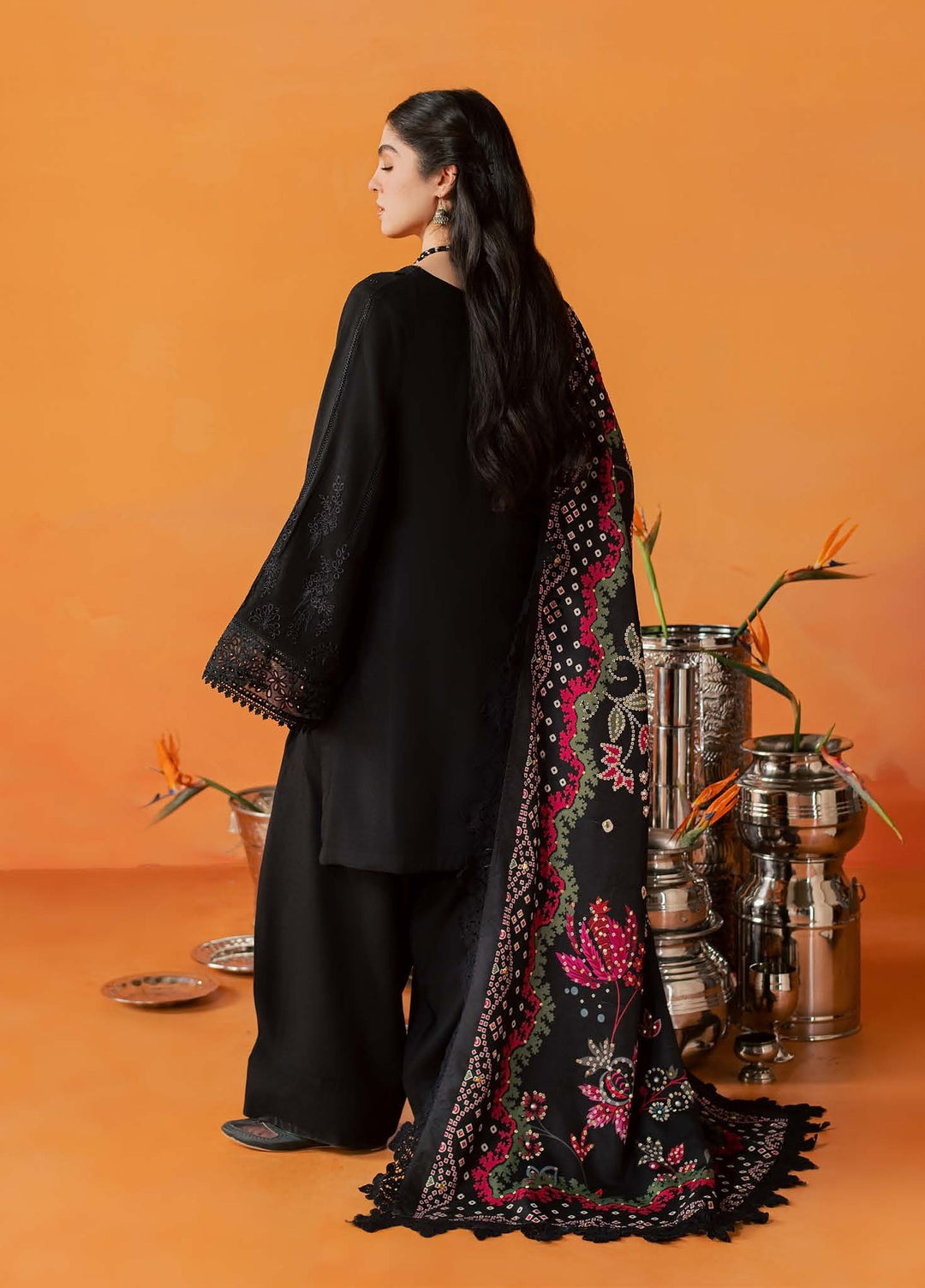Bazar by Nureh Unstitched Embroidered Leather Peach 4 Piece Suit NU26UBL NE-293 - Festive Collection