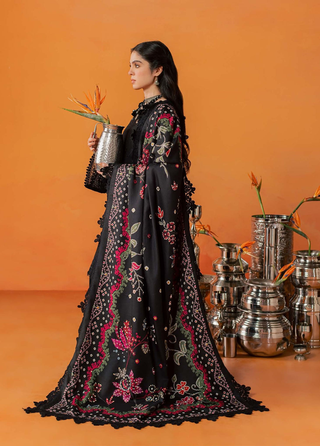 Bazar by Nureh Unstitched Embroidered Leather Peach 4 Piece Suit NU26UBL NE-293 - Festive Collection