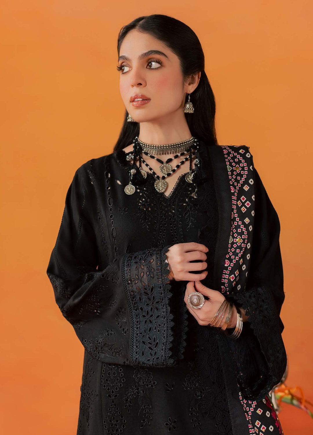 Bazar by Nureh Unstitched Embroidered Leather Peach 4 Piece Suit NU26UBL NE-293 - Festive Collection