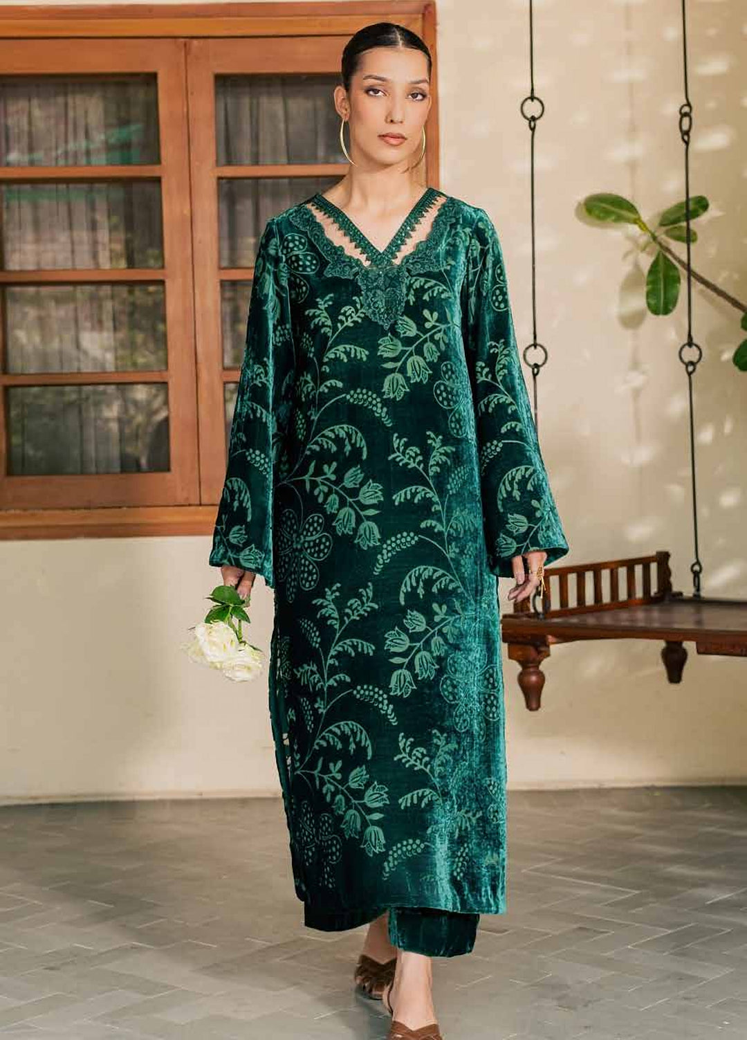 Ballerina by Nureh Unstitched Embroidered Velvet 2 Piece Suit NU26UVB Ballerina NU2-227 - Festive Collection