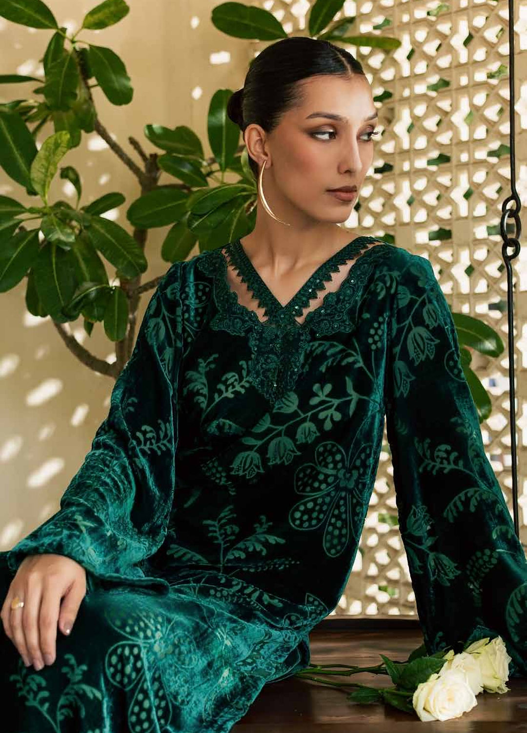 Ballerina by Nureh Unstitched Embroidered Velvet 2 Piece Suit NU26UVB Ballerina NU2-227 - Festive Collection