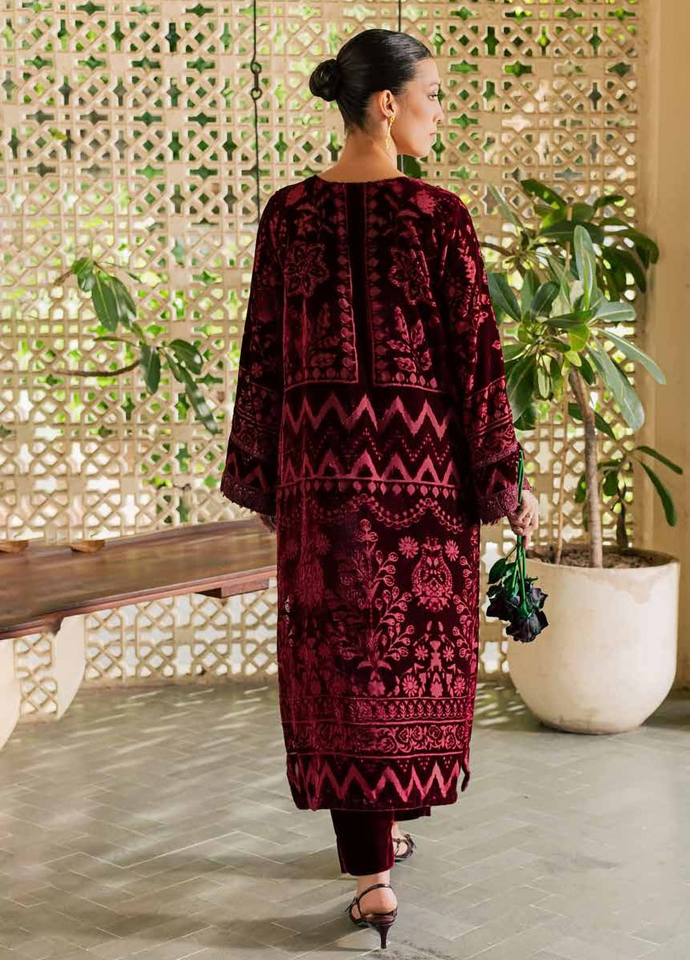 Ballerina by Nureh Unstitched Embroidered Velvet 2 Piece Suit NU26UVB Ballerina NU2-228 - Festive Collection