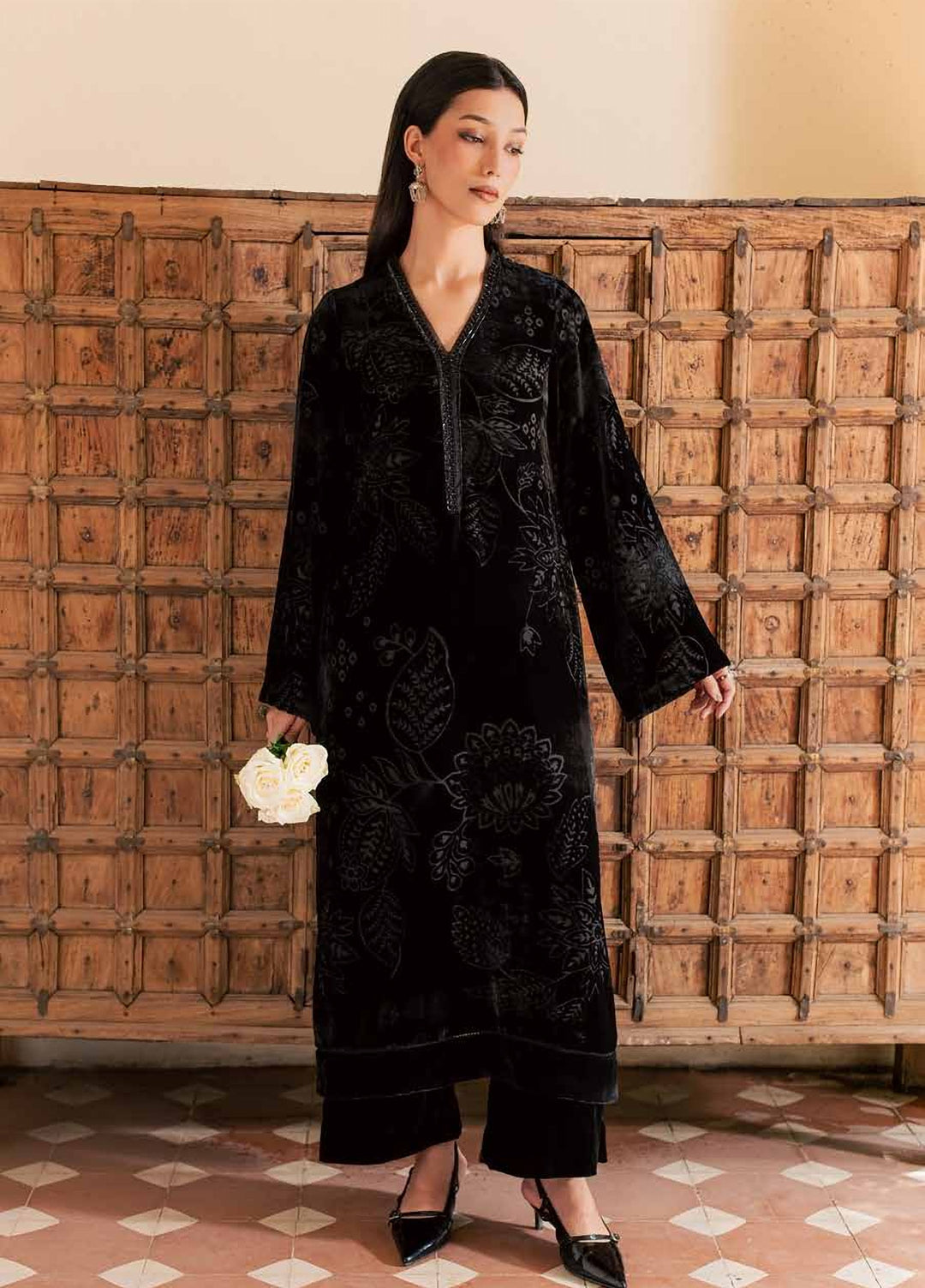 Ballerina by Nureh Unstitched Embroidered Velvet 2 Piece Suit NU26UVB Ballerina NU2-231 - Festive Collection