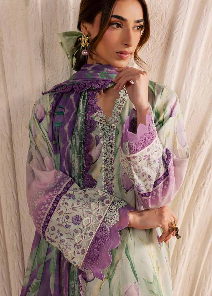 Gardenia by Nureh Unstitched Embroidered Lawn 3 Piece Suit NU26ULG NSG-218 - Summer Collection