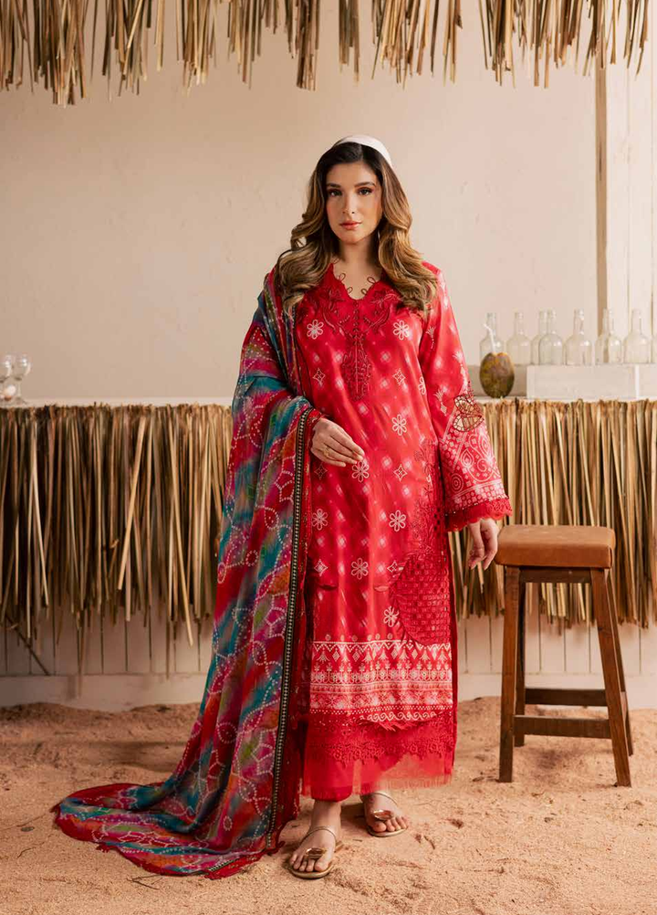 Gardenia by Nureh Unstitched Embroidered Lawn 3 Piece Suit NU26ULG NSG-223 - Summer Collection