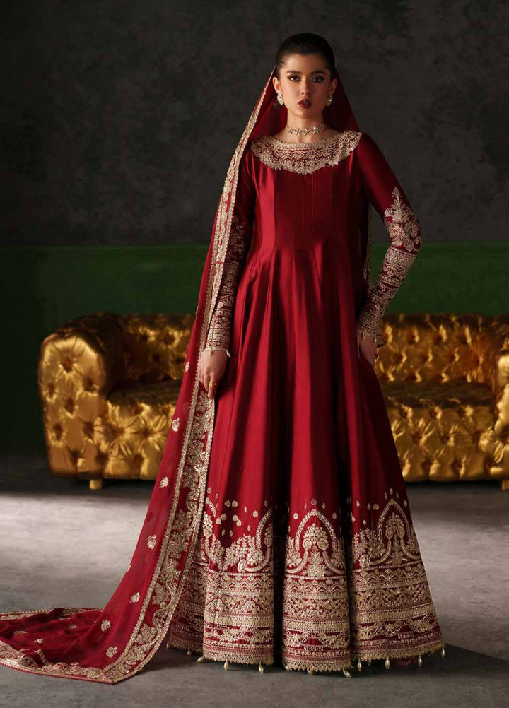 Verve Silk Edit by Emaan Adeel Unstitched Embroidered Raw Silk 3 Piece Suit EA26UVF Onyx Muse - Festive Collection