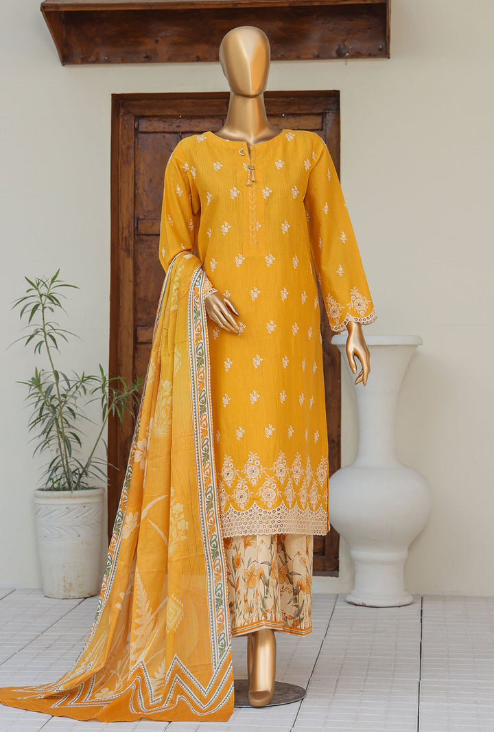 Oriental by Hz Textiles Unstitched 3 Piece Embroidered Cambric Cotton Suit OPS-01 - Winter Collection