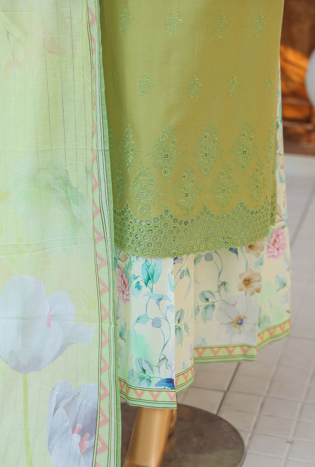 Oriental by Hz Textiles Unstitched 3 Piece Embroidered Cambric Cotton Suit OPS-03 - Winter Collection