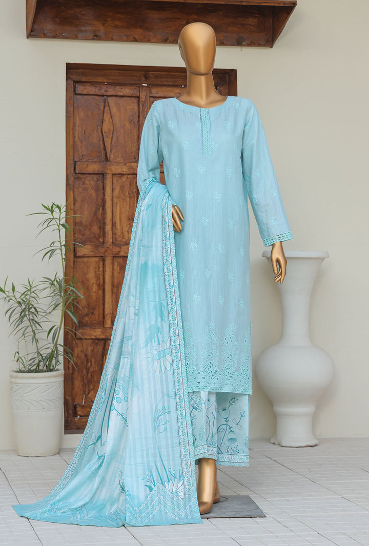 Oriental by Hz Textiles Unstitched 3 Piece Embroidered Cambric Cotton Suit OPS-04 - Winter Collection