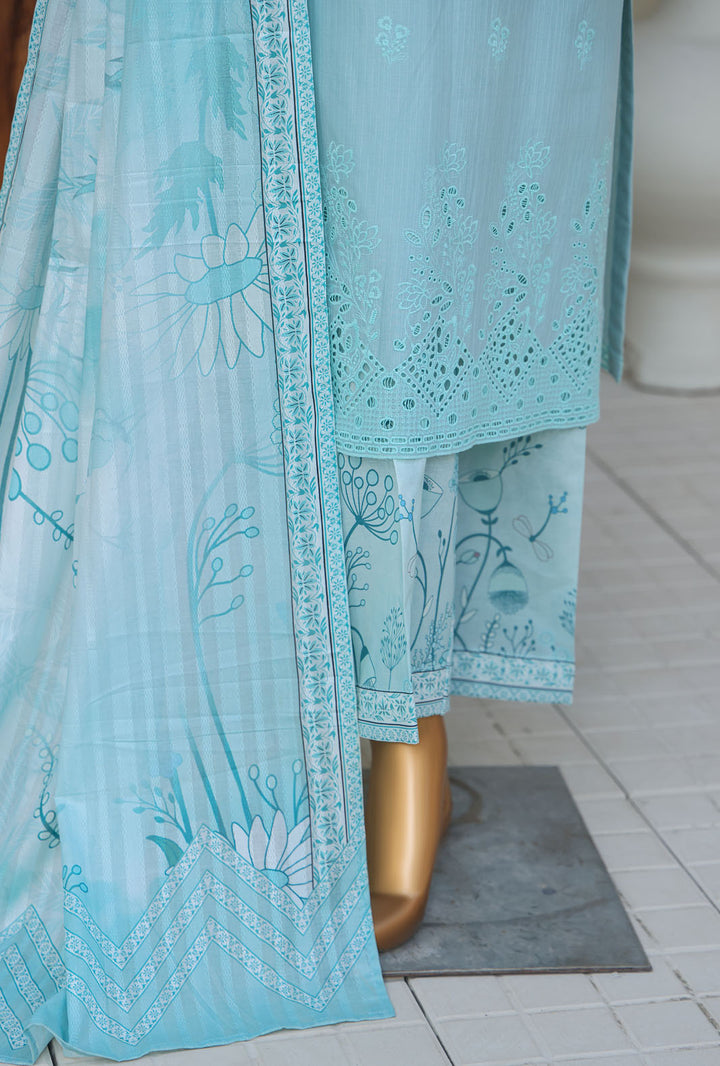 Oriental by Hz Textiles Unstitched 3 Piece Embroidered Cambric Cotton Suit OPS-04 - Winter Collection