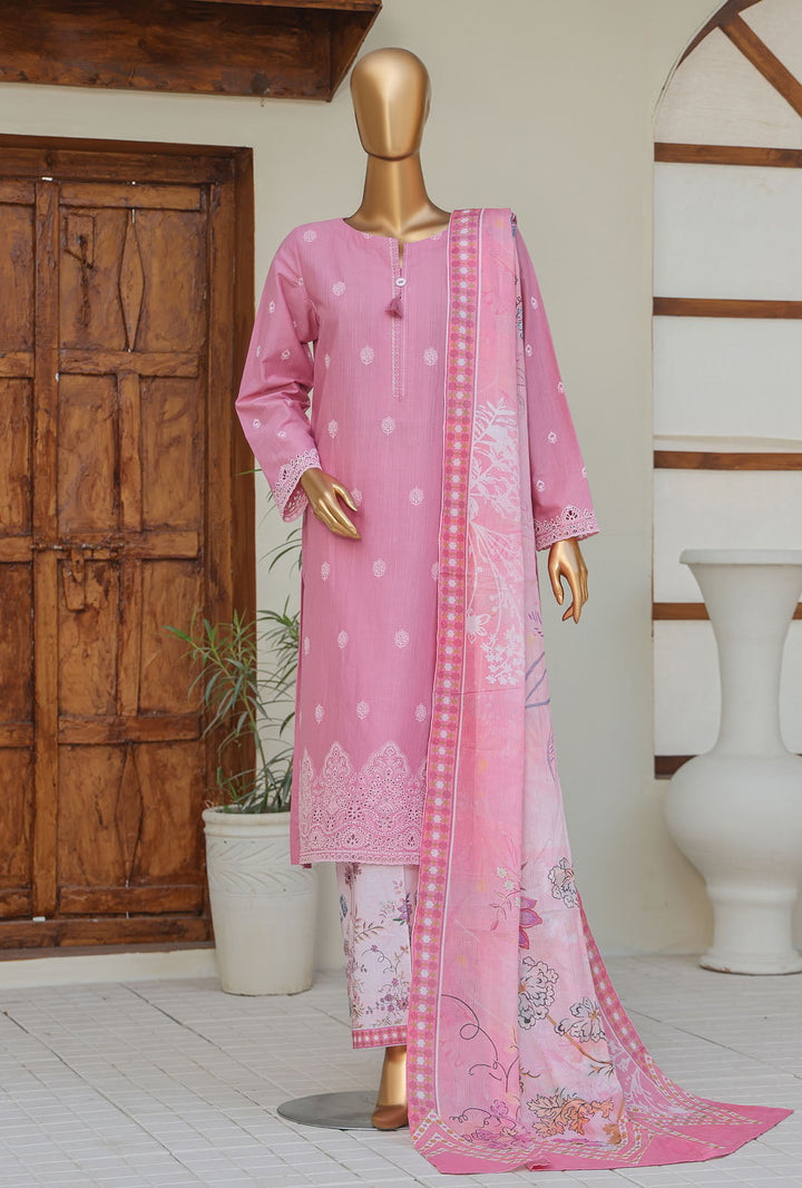Oriental by Hz Textiles Unstitched 3 Piece Embroidered Cambric Cotton Suit OPS-05 - Winter Collection