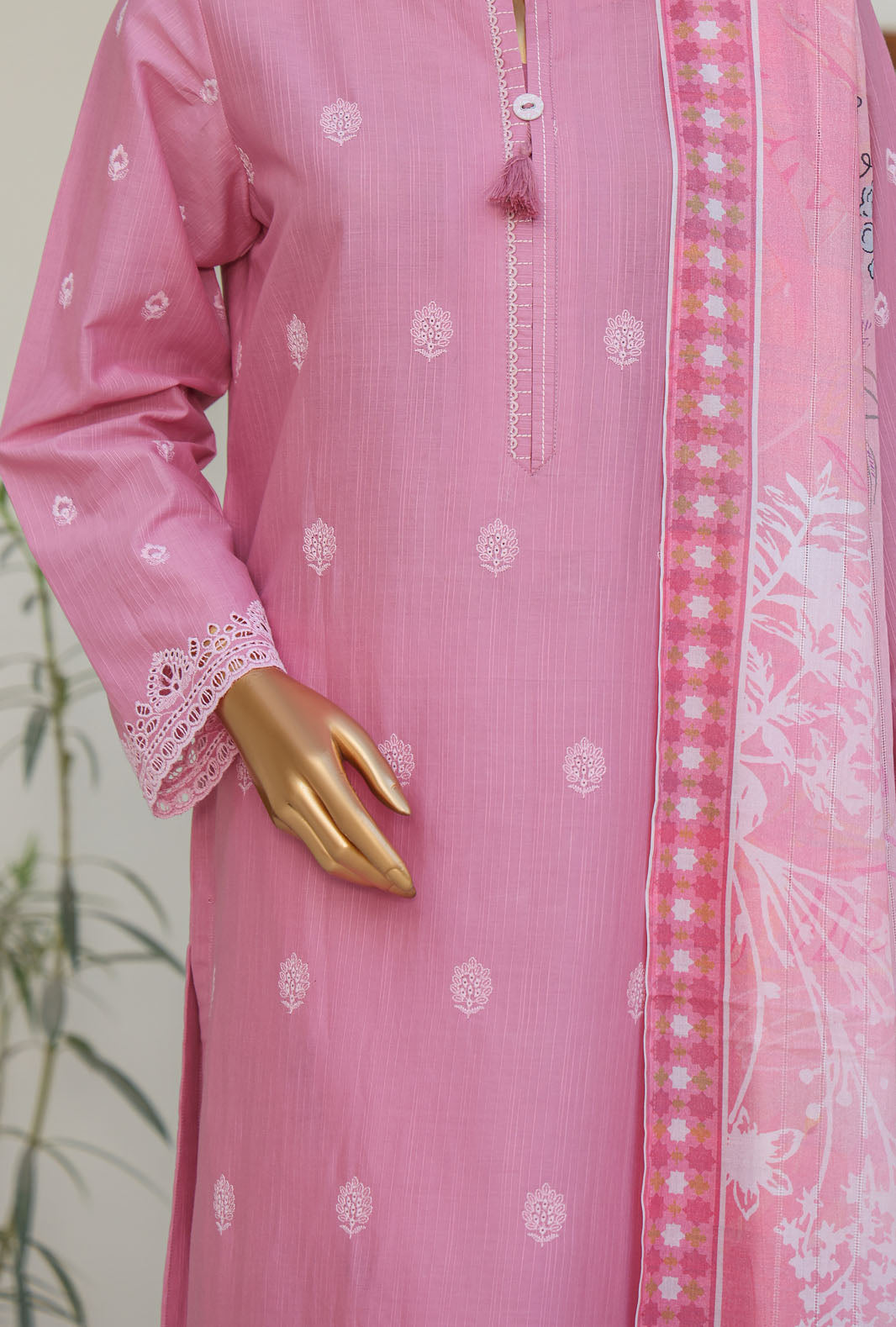 Oriental by Hz Textiles Unstitched 3 Piece Embroidered Cambric Cotton Suit OPS-05 - Winter Collection