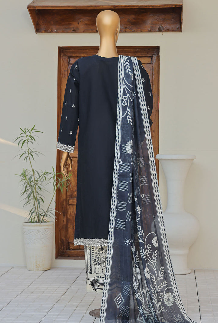 Oriental by Hz Textiles Unstitched 3 Piece Embroidered Cambric Cotton Suit OPS-06 - Winter Collection