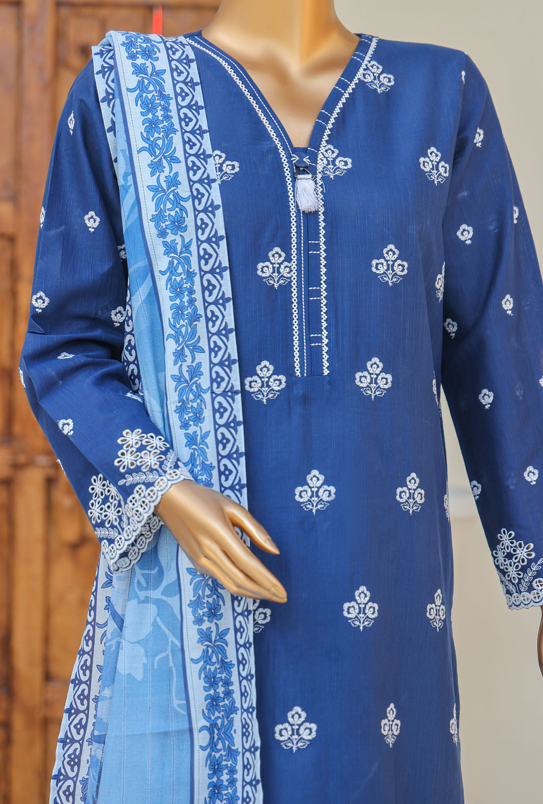 Oriental by Hz Textiles Unstitched 3 Piece Embroidered Cambric Cotton Suit OPS-07 - Winter Collection