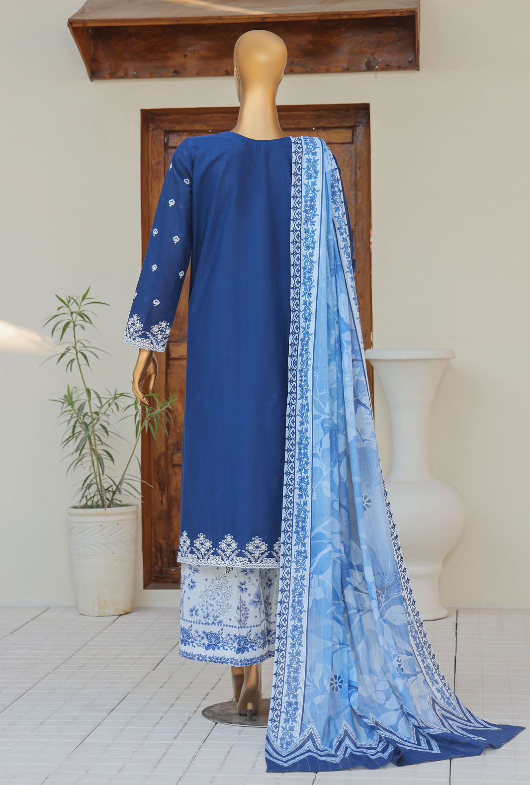 Oriental by Hz Textiles Unstitched 3 Piece Embroidered Cambric Cotton Suit OPS-07 - Winter Collection