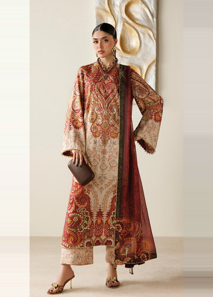 Orlina by Jazmin Unstitched Printed Rawsilk 3 Piece Suit JZ26UO OR26-D08 - Festive Collection