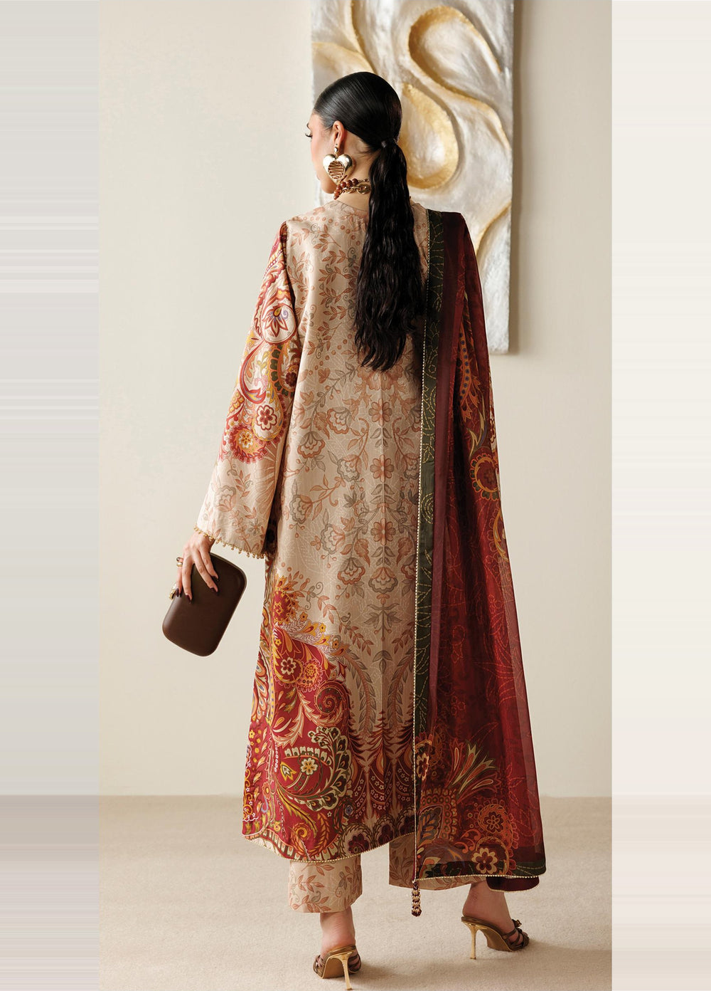 Orlina by Jazmin Unstitched Printed Rawsilk 3 Piece Suit JZ26UO OR26-D08 - Festive Collection