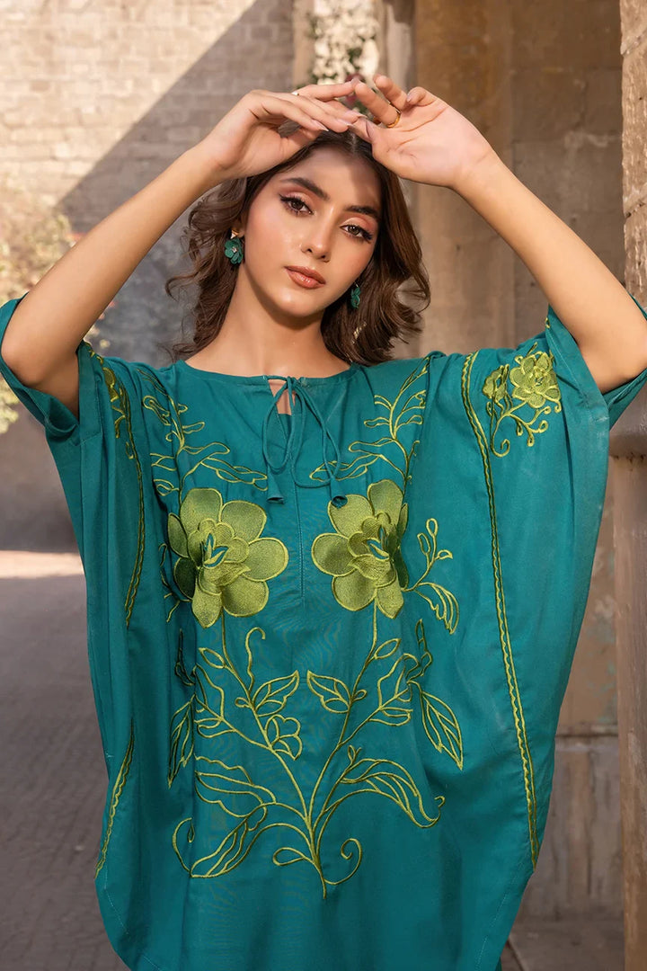 Dhaga Women Pret Embroidered 2 Piece poly cambric Mystic Green SS25DSE143 - Summer Collection