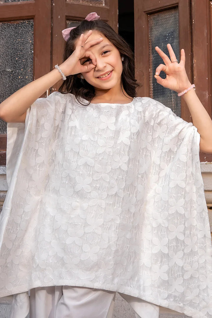 Dhaga Kids Pret Embroidred Lace Net 2 Piece Zehra Cape Set SS25DSE005 - Summer Collection