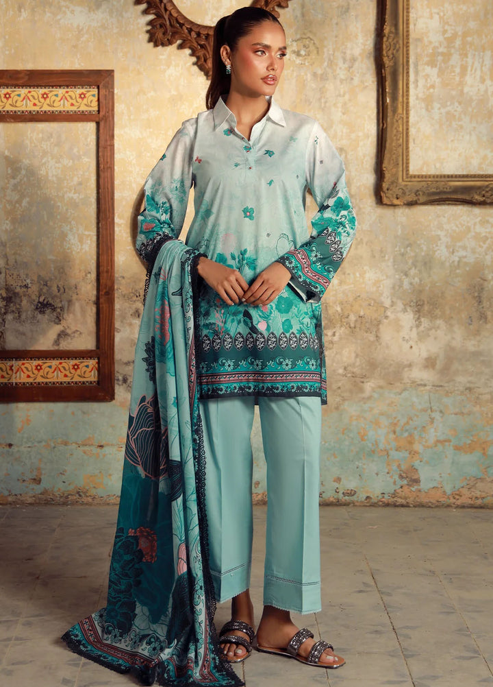 Elara by Sahar Embroidered Cambric Suits Unstitched 3 Piece SHR25EP Ocean Flora - Winter Collection