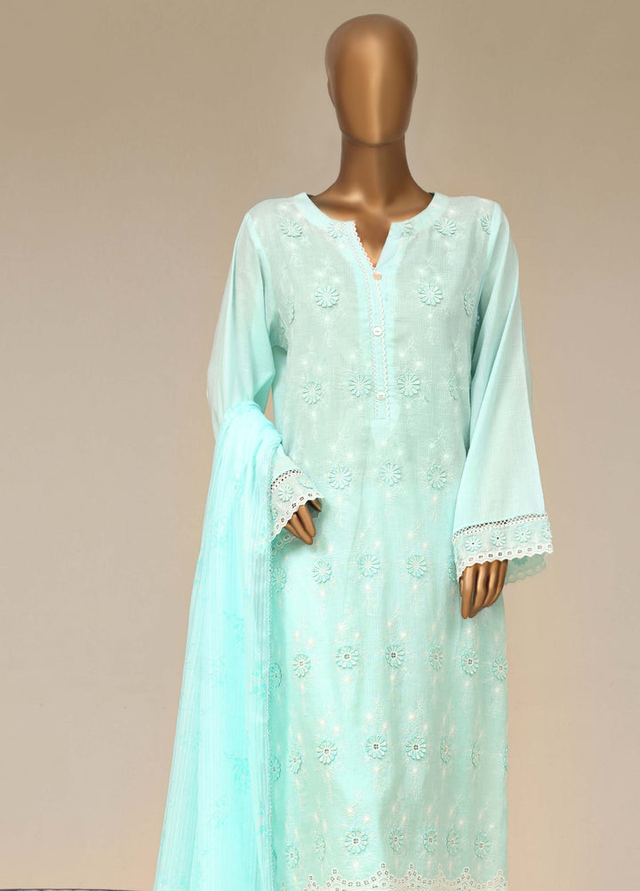 HZ Textiles RTW Chikankari Lawn 3 Piece Suit HZ26PCL OCEAN HUE SBE-3P-076 - Casual Collection