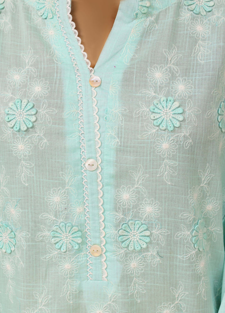 HZ Textiles RTW Chikankari Lawn 3 Piece Suit HZ26PCL OCEAN HUE SBE-3P-076 - Casual Collection
