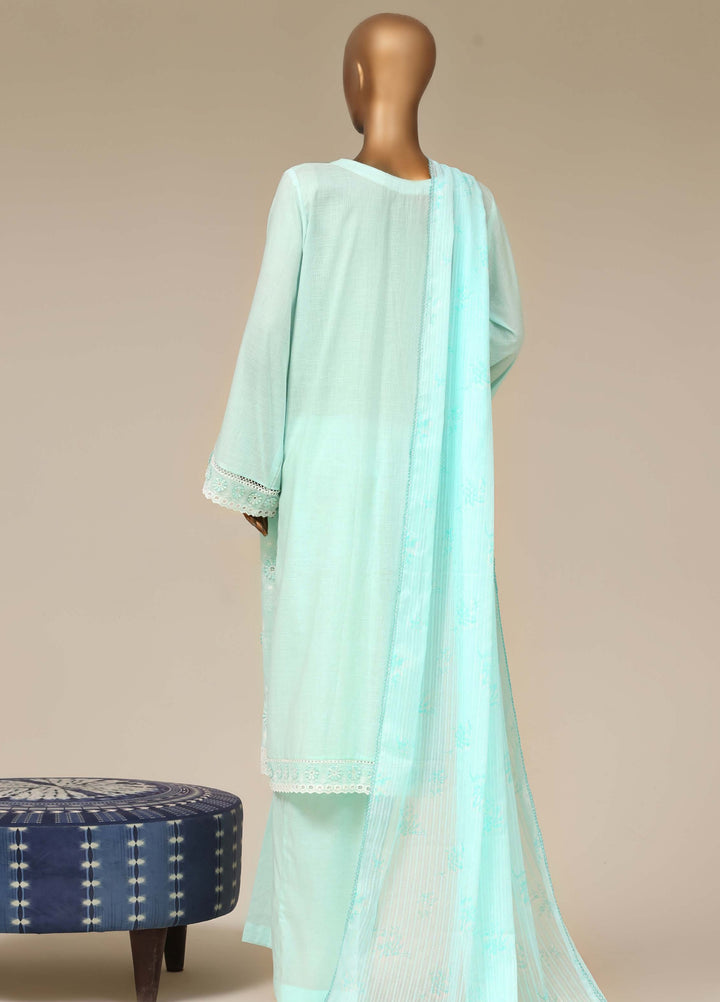 HZ Textiles RTW Chikankari Lawn 3 Piece Suit HZ26PCL OCEAN HUE SBE-3P-076 - Casual Collection