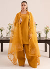 Izel Pret Embroidered Raw Silk 3 Piece Suit Ochre
