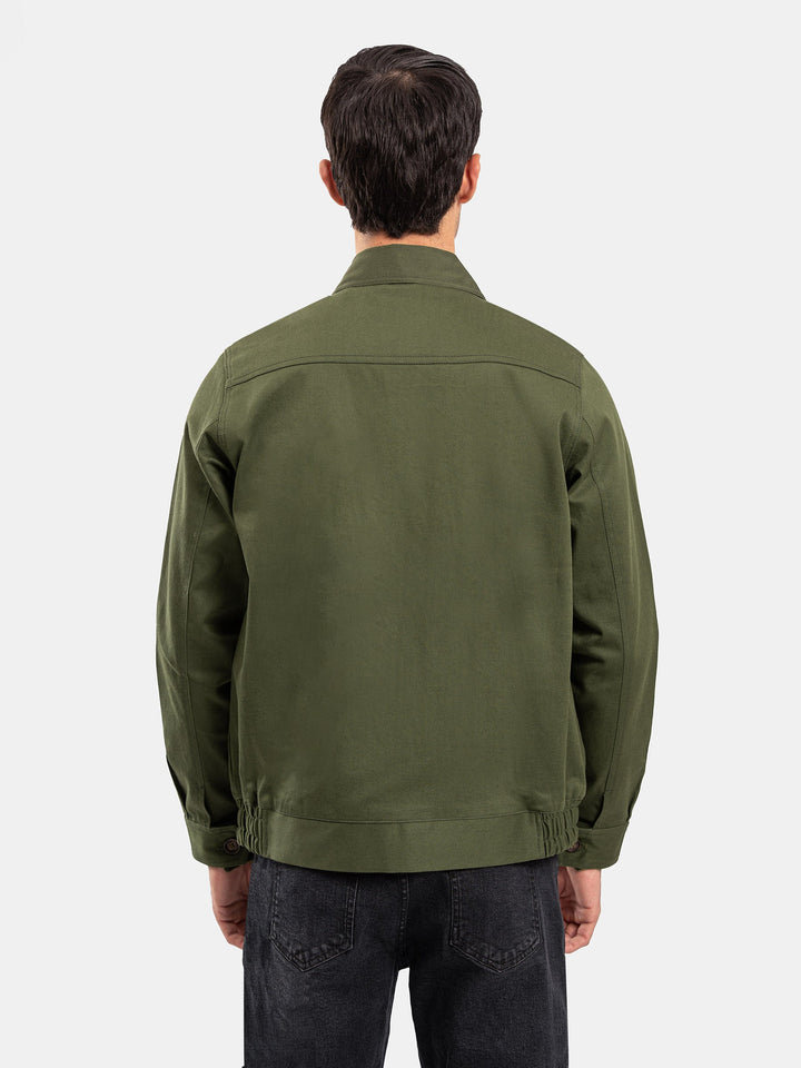 Brumano Mens RTW Solids Poly Jacket Suit Olive Green Twill Collar Winter Collection