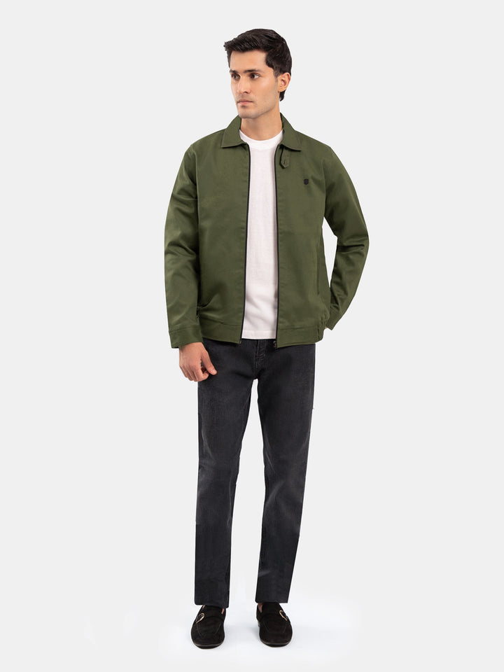 Brumano Mens RTW Solids Poly Jacket Suit Olive Green Twill Collar Winter Collection
