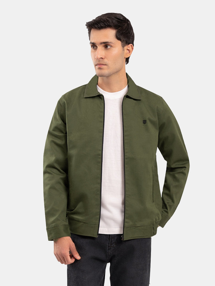 Brumano Mens RTW Solids Poly Jacket Suit Olive Green Twill Collar Winter Collection