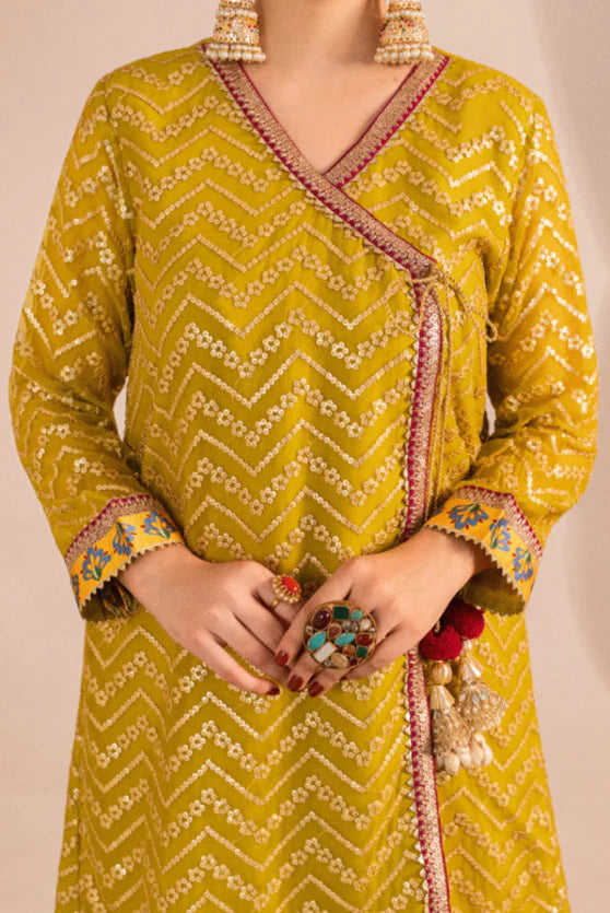 Zaaviay Olive Splash Chikankari Suits Pret 3 Piece Festive Collection