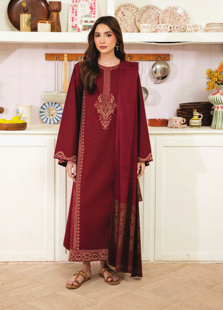 Onara by Humdum Unstitched Embroidered Khaddar 3 Piece Suit HD26UKO D-03 - Winter Collection