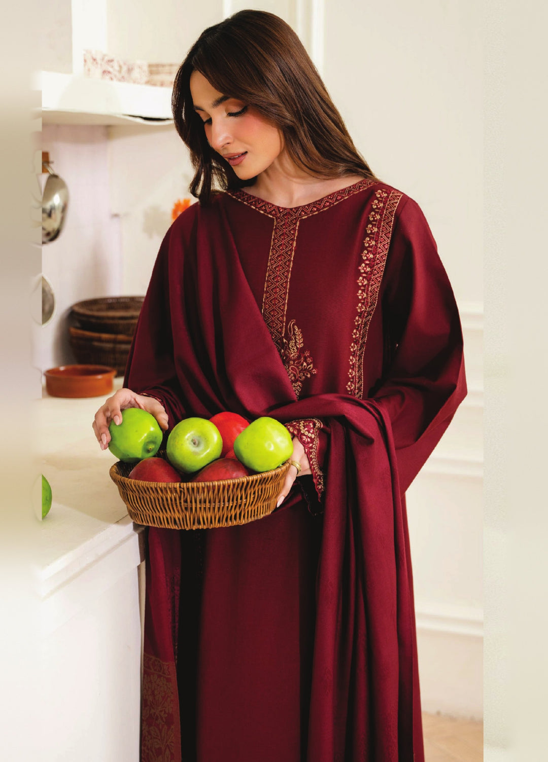 Onara by Humdum Unstitched Embroidered Khaddar 3 Piece Suit HD26UKO D-03 - Winter Collection