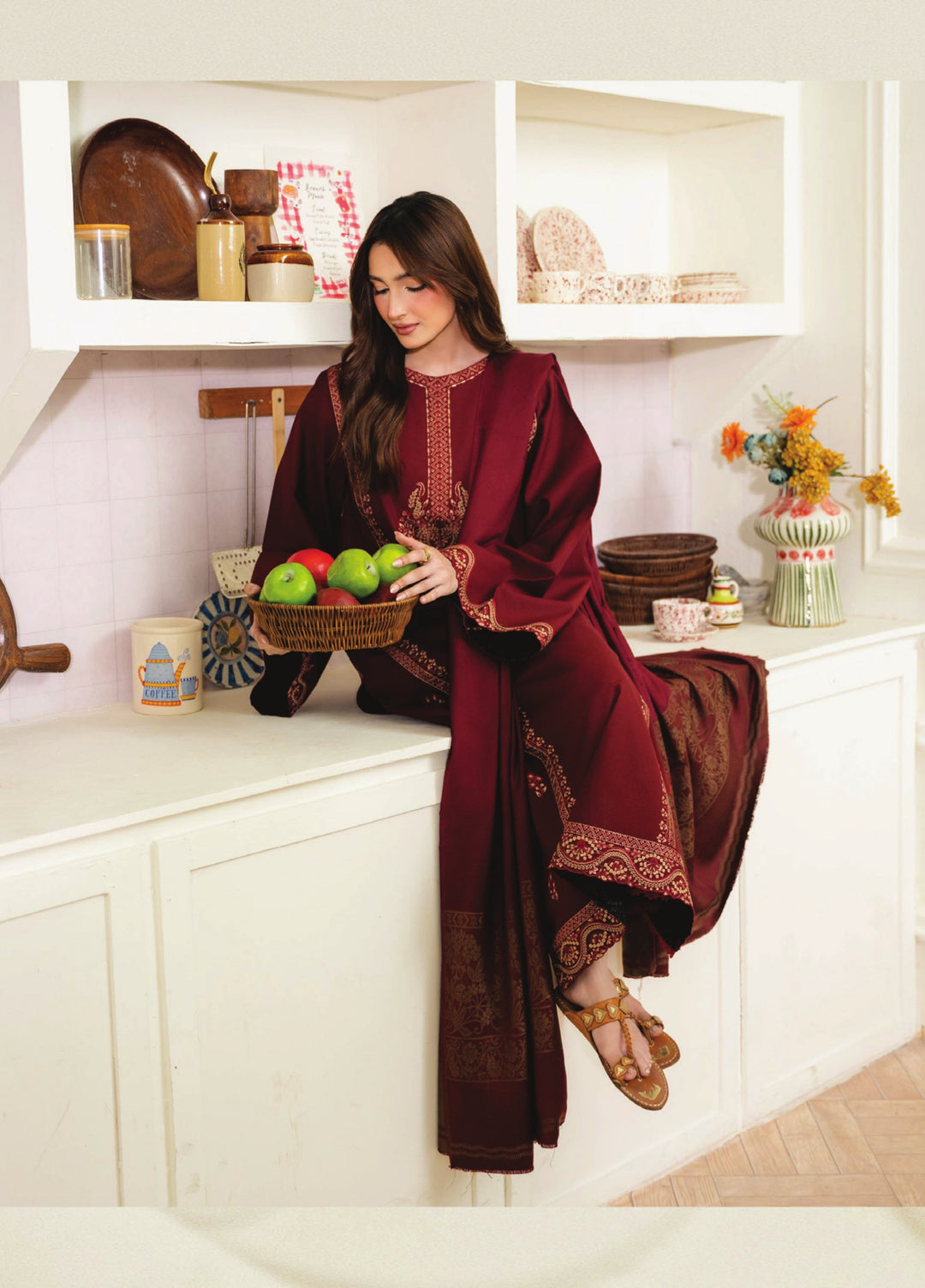 Onara by Humdum Unstitched Embroidered Khaddar 3 Piece Suit HD26UKO D-03 - Winter Collection