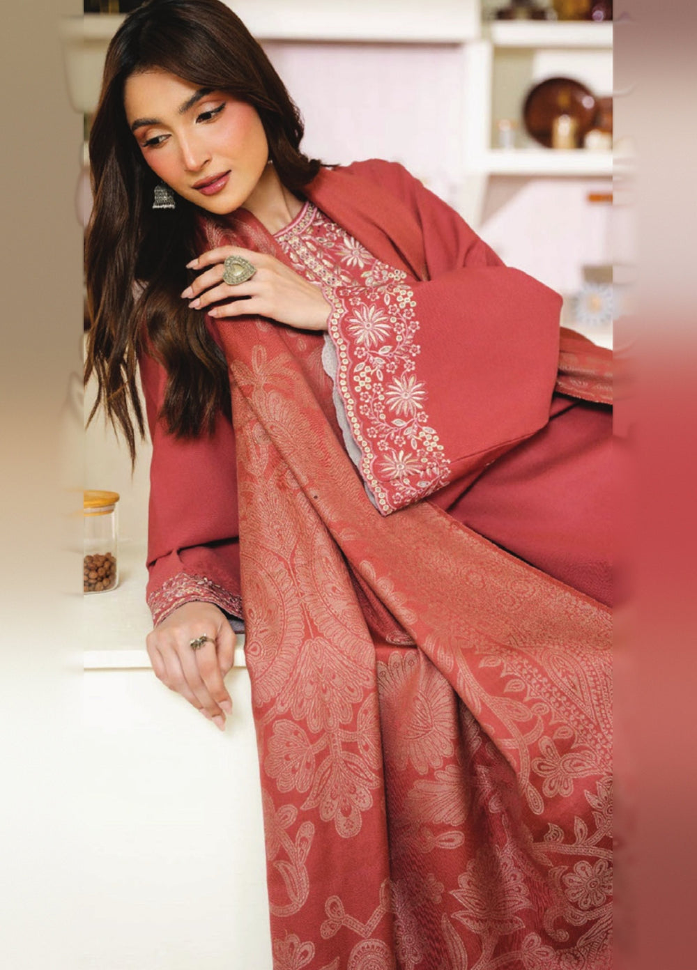 Onara by Humdum Unstitched Embroidered Khaddar 3 Piece Suit HD26UKO D-09 - Winter Collection