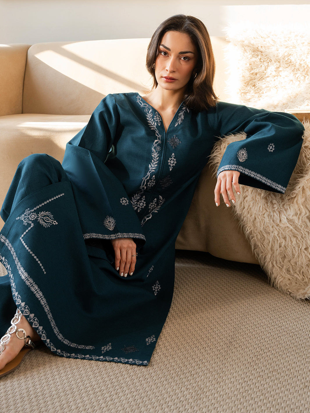 Izel Women Pret Embroidered Karandi 2 Piece Suit Orlina - Summer Collection