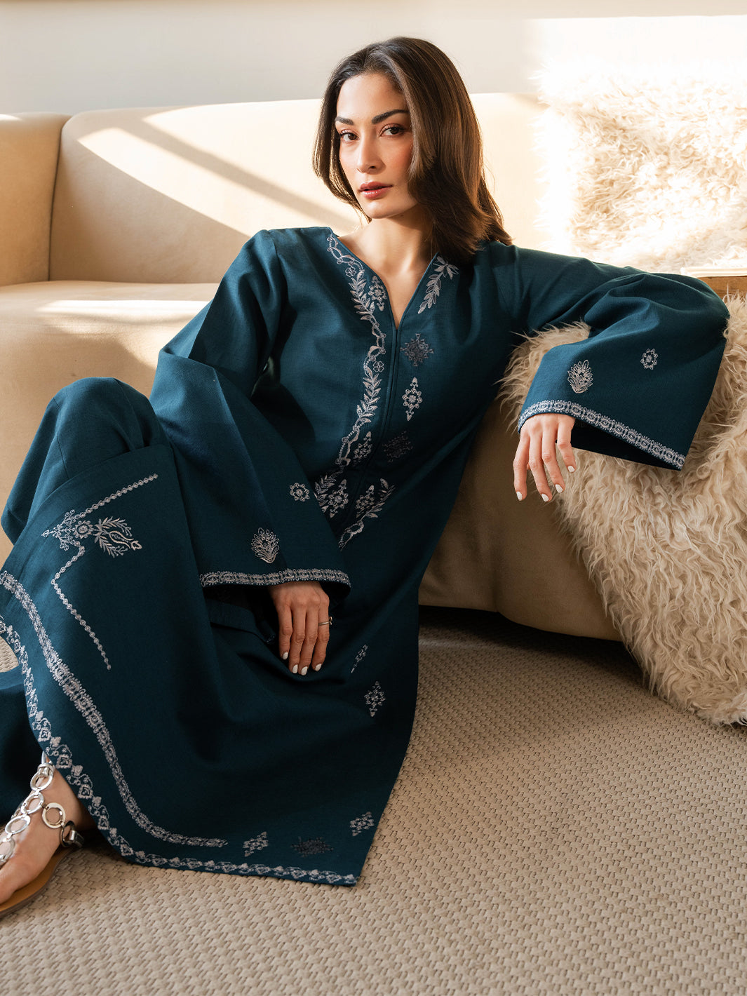 Izel Women Pret Embroidered Karandi 2 Piece Suit Orlina - Summer Collection