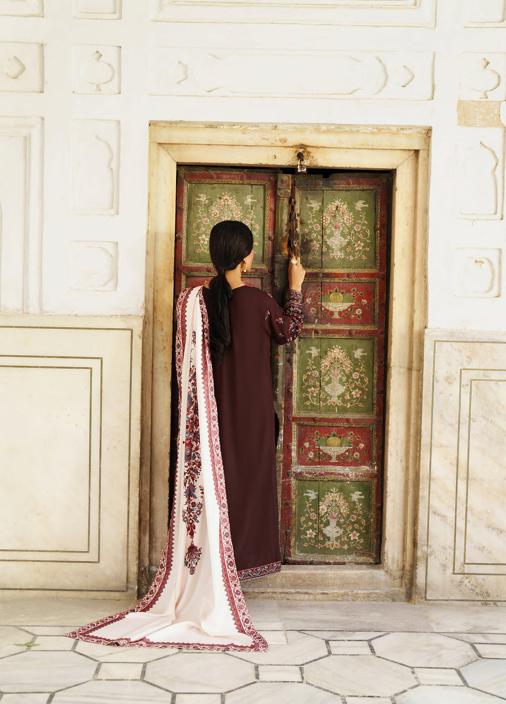 Moksha by Casualite RTW Embroidered Karandi Silk 3 Piece Suit CL26UMK Baran - Casual Collection