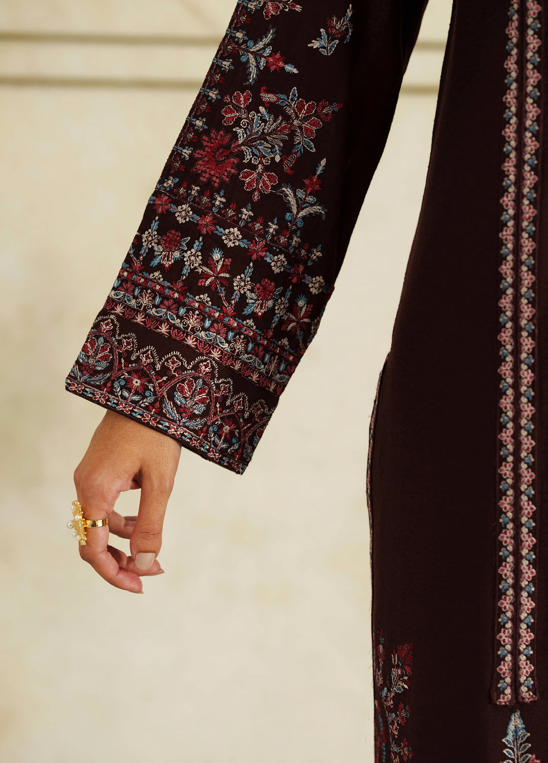 Moksha by Casualite RTW Embroidered Karandi Silk 3 Piece Suit CL26UMK Baran - Casual Collection
