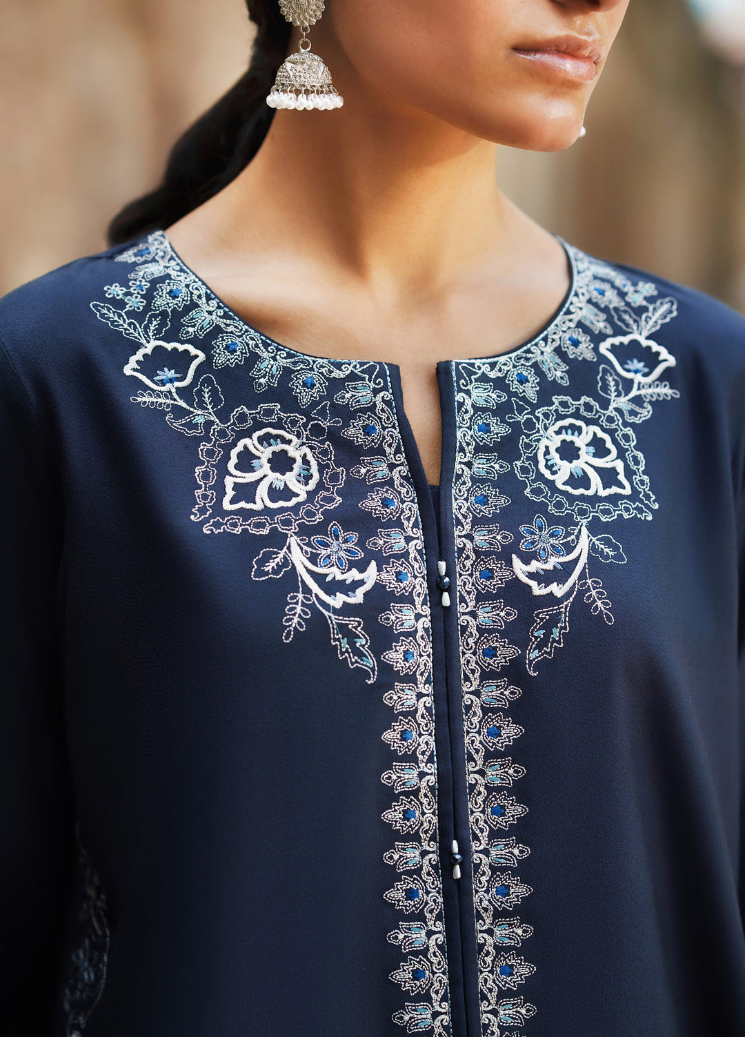 Moksha by Casualite RTW Embroidered Karandi Silk 3 Piece Suit CL26UMK Mahsa - Casual Collection