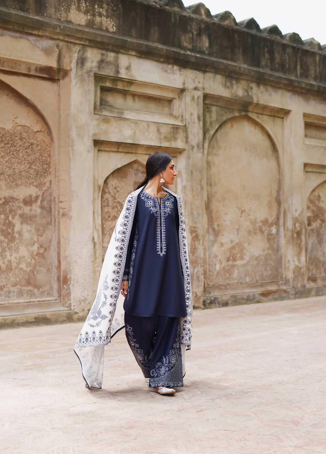 Moksha by Casualite RTW Embroidered Karandi Silk 3 Piece Suit CL26UMK Mahsa - Casual Collection