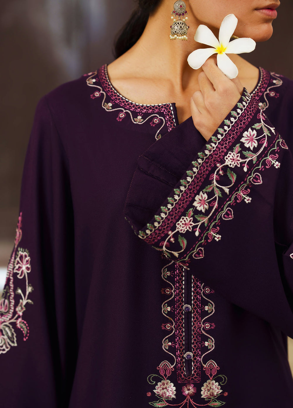 Moksha by Casualite RTW Embroidered Karandi Silk 3 Piece Suit CL26UMK Parisa - Casual Collection
