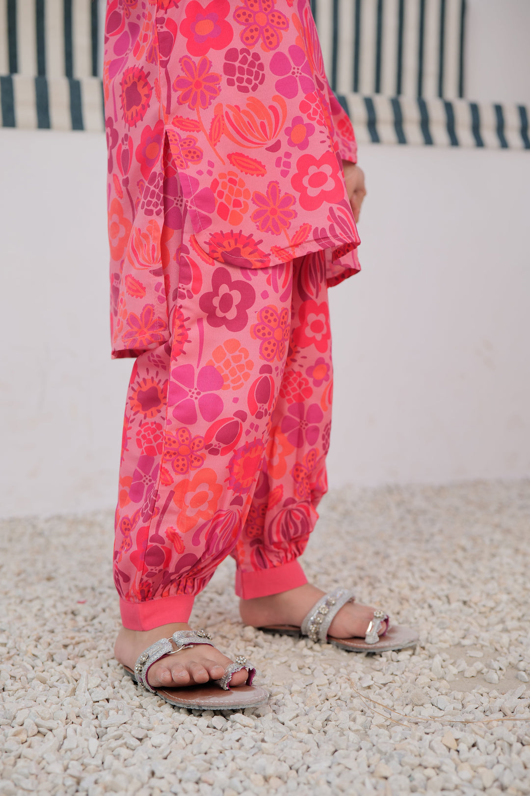 Senorita Kids RTW T.Pink and Multicolor Casual 2 Piece Suit Polyester Swiss Lawn KAC-02987 - Summer Collection
