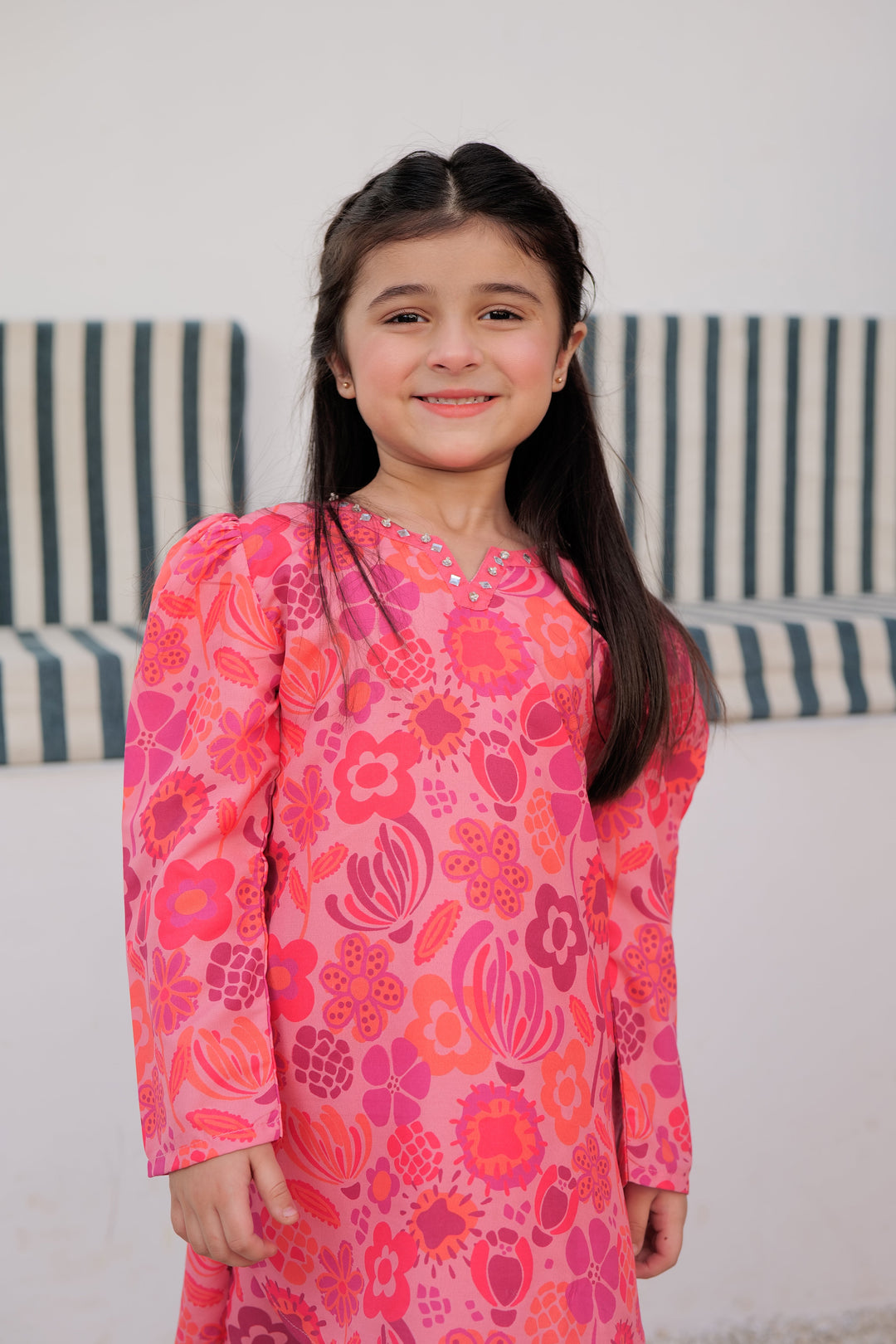 Senorita Kids RTW T.Pink and Multicolor Casual 2 Piece Suit Polyester Swiss Lawn KAC-02987 - Summer Collection
