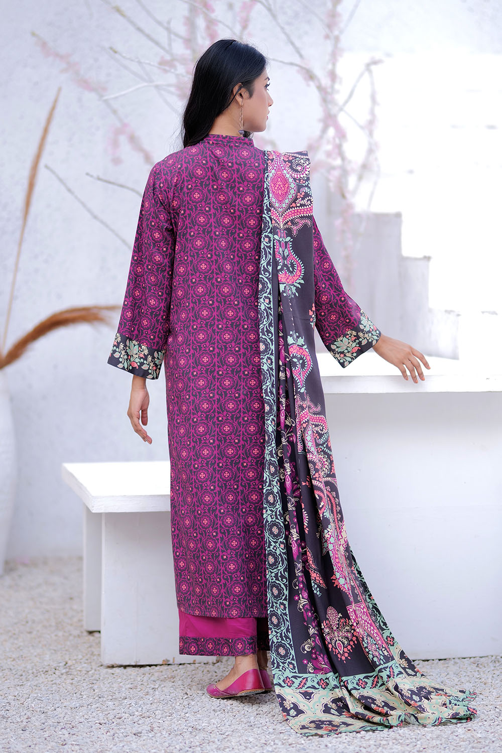 Senorita Women RTW Women Black and Multicolor Casual 3 Piece Suit Marina Printed Fabric LAD-02499 - Winter Collection