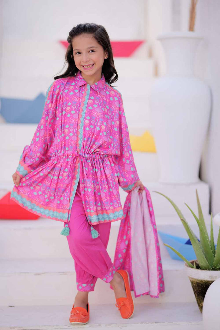 Senorita Kids RTW Purple and Multicolor Casual 3 Piece Suit Marina Printed KAD-02498 - Summer Collection