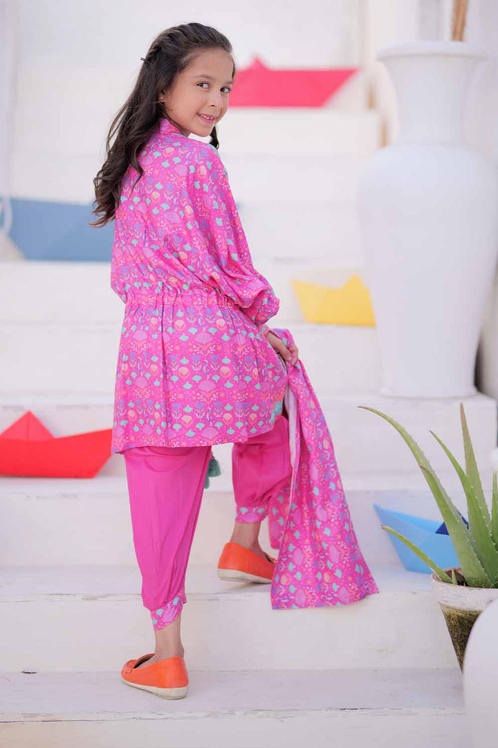 Senorita Kids RTW Purple and Multicolor Casual 3 Piece Suit Marina Printed KAD-02498 - Summer Collection