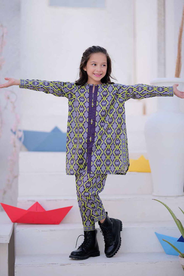 Senorita Kids RTW Grey and Multicolor Casual 2 Piece Suit Khaddar Printed KAC-02503 - Winter Collection